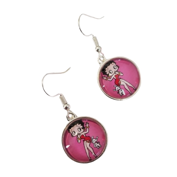 Handcrafted Betty Boop Earrings - Picture 2 of 4